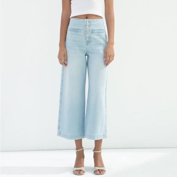 Zara light blue wide leg, high-waist jeans - Picture 3 of 6